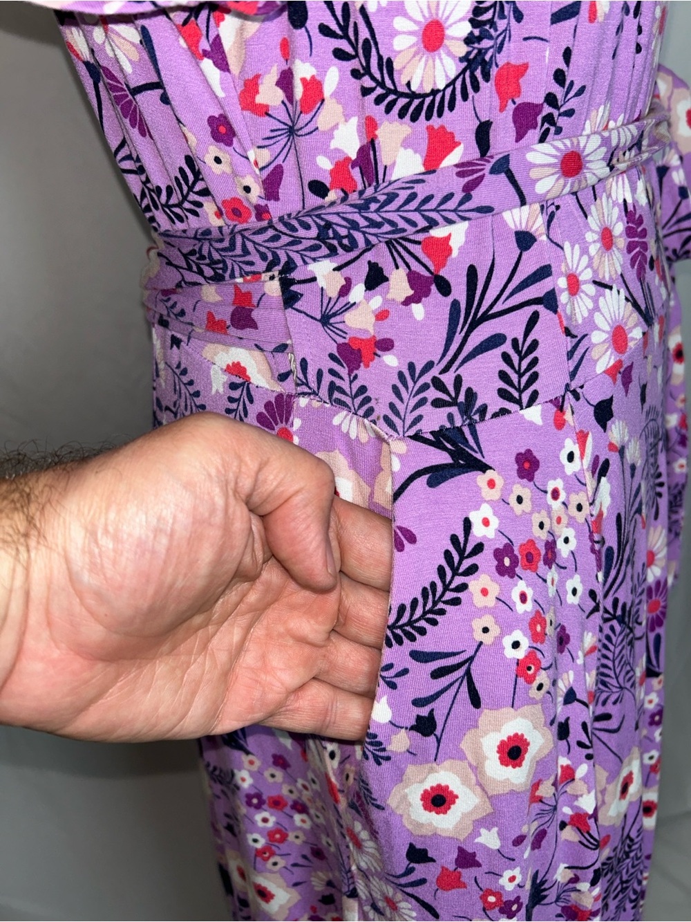 Boden Cassia Jersey Midi Floral Purple Wrap Dress in Size 12 - Picture 8 of 11